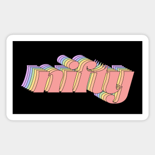 Retro slang: nifty (pastel rainbow repeated letters) Magnet